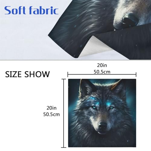 Set de 6 servilletas de tela Wolf, poliéster reutilizable miniatura 7