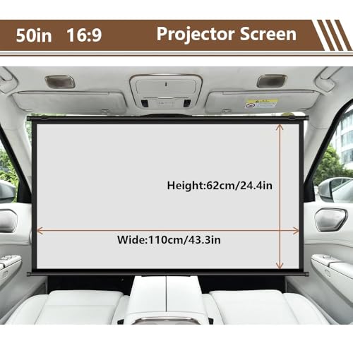 Pantalla de proyección de tracción manual con almacenamiento fácil y formato portátil de 50 pulgadas 2