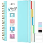 5 Subject Notebooks College Ruled, Spiral Lined Notebook with Removable Dividers, 300 Pages 100GSM Thick Spiral Writing Journal for Women & Men, Large A5 Notebooks for Work, School Supplies, 6" x 8"