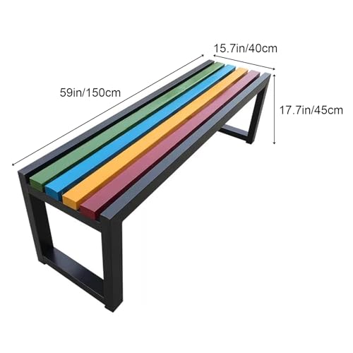 Banc de jardin en métal noir de 150 cm résistant aux intempéries