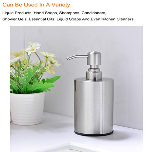 Fonveth Stainless Steel Dish Soap Dispenser For Kitchen, Brushed Nickel Round Kitchen Soap Dispenser For Kitchen And Bathroom Countertop, Rust And Leak Proof #TOP3