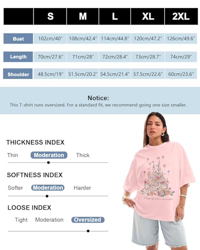 Flafens Oversized Tshirts for Women - Graphic T Shirt Loose Tees Crewneck Sleeve Top Cute Fashion Summer Pattern Print Tops2