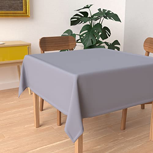 Soleil d'Ocre Nappe Anti-tâches carrée 180x180 cm Alix Gris, Polyester, 180 X 180 cm