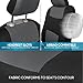 BDK PolyPro Car Seat Covers Full Set in Gray on Black, Front and Rear Split Bench Seat Covers for Cars, Easy to Install Car Seats Cover Set and Accessories for Auto Trucks Van SUV - Gray