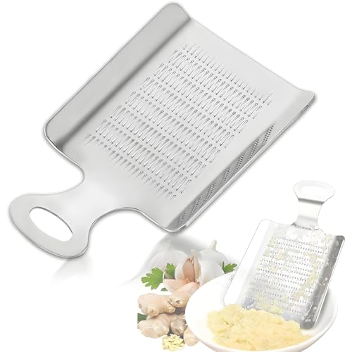 Edelstahl Ingwerreibe, Knoblauchreibe, Ingwer Knoblauch Wasabi-Reibe, Silber Crusher Knoblauchpresse, Küche Obst Gemüse Cutter Garlics