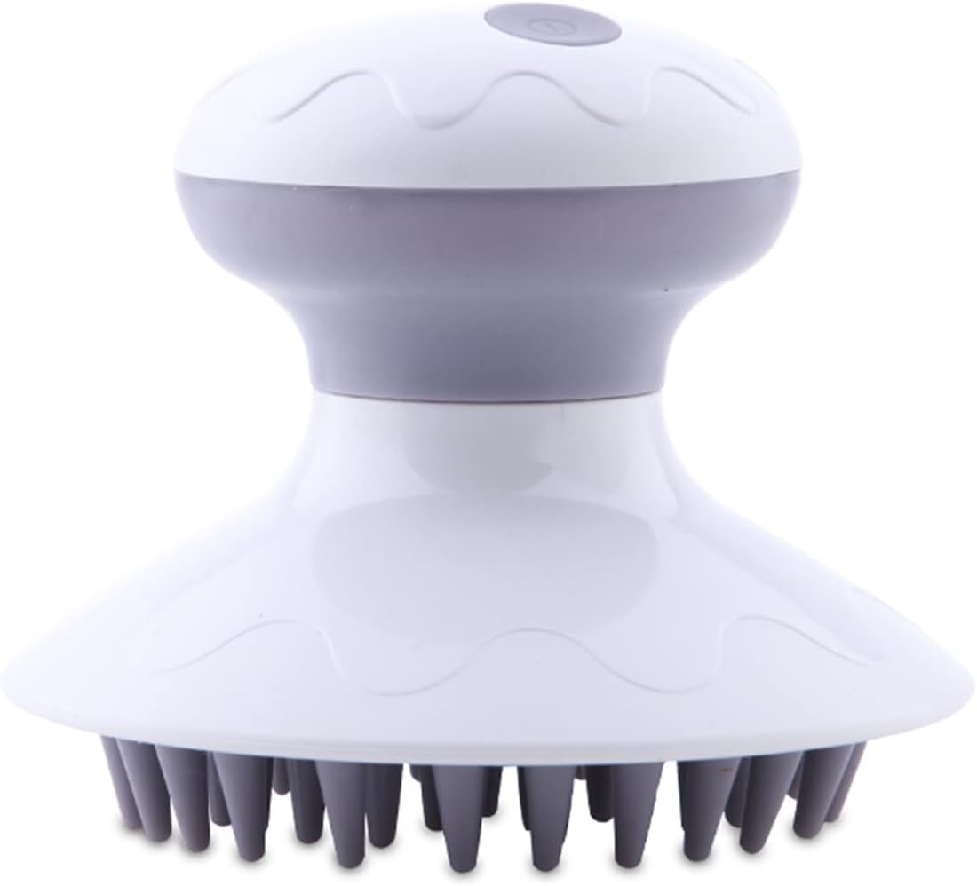 Vibrating Head Massager, 3 Vibration Modes Electric Head Scalp Massager for Hair Growth Stress Relax, Portable Cordless Silicone Head Massager, Battery Operated
