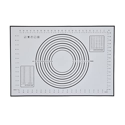 Silicone Dough Rolling Mat, Thickened Kneading Mat 24 X 16 Inch Large Oven Baking Mat Black