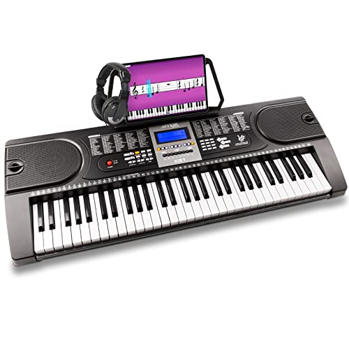 Max KB1 Clavier électronique débutant avec casque audio, Piano numérique 61 touches, Fonction d’enregistrement, 2 haut… - Les Beatles, Paul McCartney, John Lennon, RIngo Starr, George Harrison Max KB1 Clavier électronique débutant avec casque audio, Piano numérique 61 touches, Fonction d'enregistrement, 2 haut…