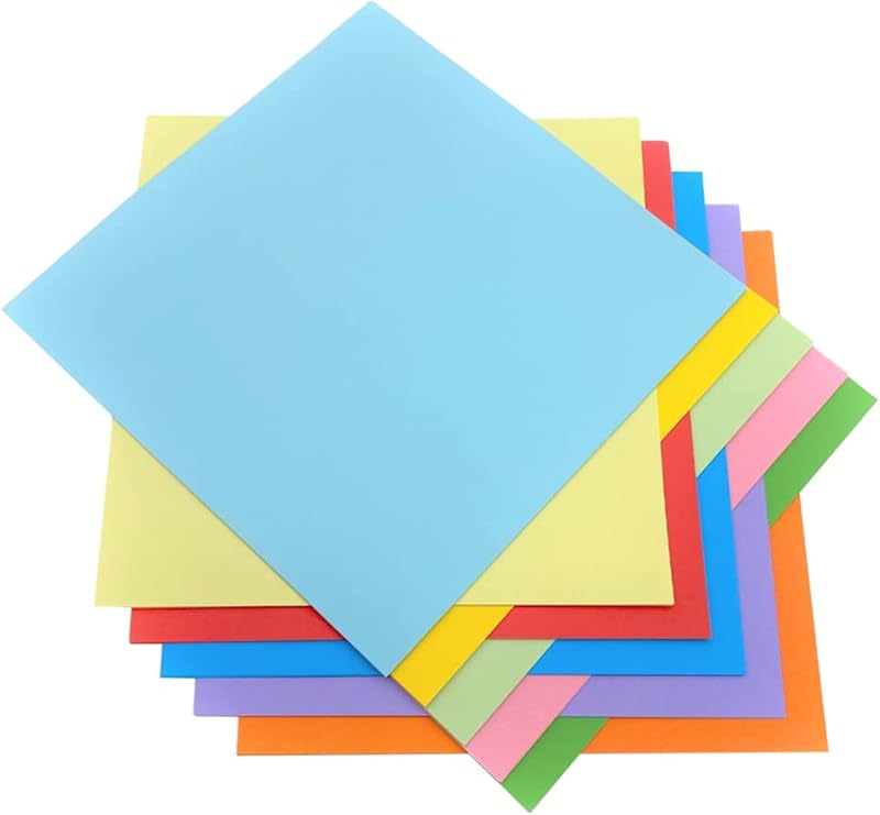 Amazon Luceluce 折り紙 大きいサイズ 25cm 大判 両面 おりがみ おり紙 特大 カラークラフトペーパー カラーペーパー Diy 工作用 工芸 10色入100枚 大きい正方形 おりがみ ホビー