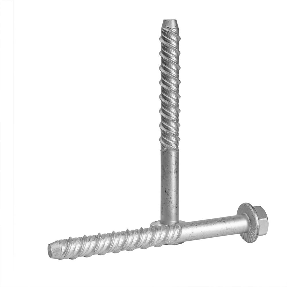Merriway BH05759 (4 Pcs) Self Tapping Concrete Masonry Hex Head Bolt, M10 X 150mm (3/8 Inch X 6 Inch) - Pack Of 4 Pieces