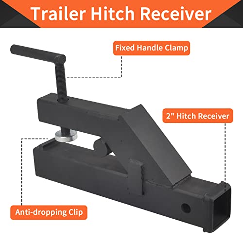 Tbapfs Steel Clamp Trailer Hitch Riser Mount Receiver Adapter Extender Tube For Tractor Bucket, 2 Inch Rise/Drop #TOP2