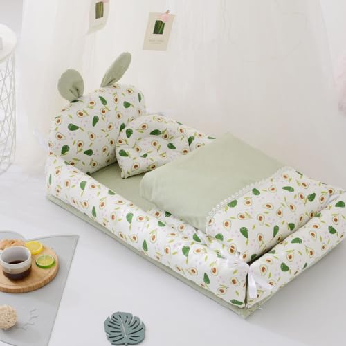 Sarinyベッドインベッド 携帯型 ベビーベッド 新生児 折りたたみ 枕、ベッド、掛布団付き コンパクト添い寝 通気性がよい 洗濯可能 安全 安心 出産祝い (A)