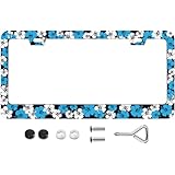 DATANSEN ハワイアンフラワー ハイビスカス ナンバープレートフレーム 防錆ステンレススチールネジ キャップ付き パーソナライズされたカバー 12.3x6.3インチ ナンバープレートホルダー付き