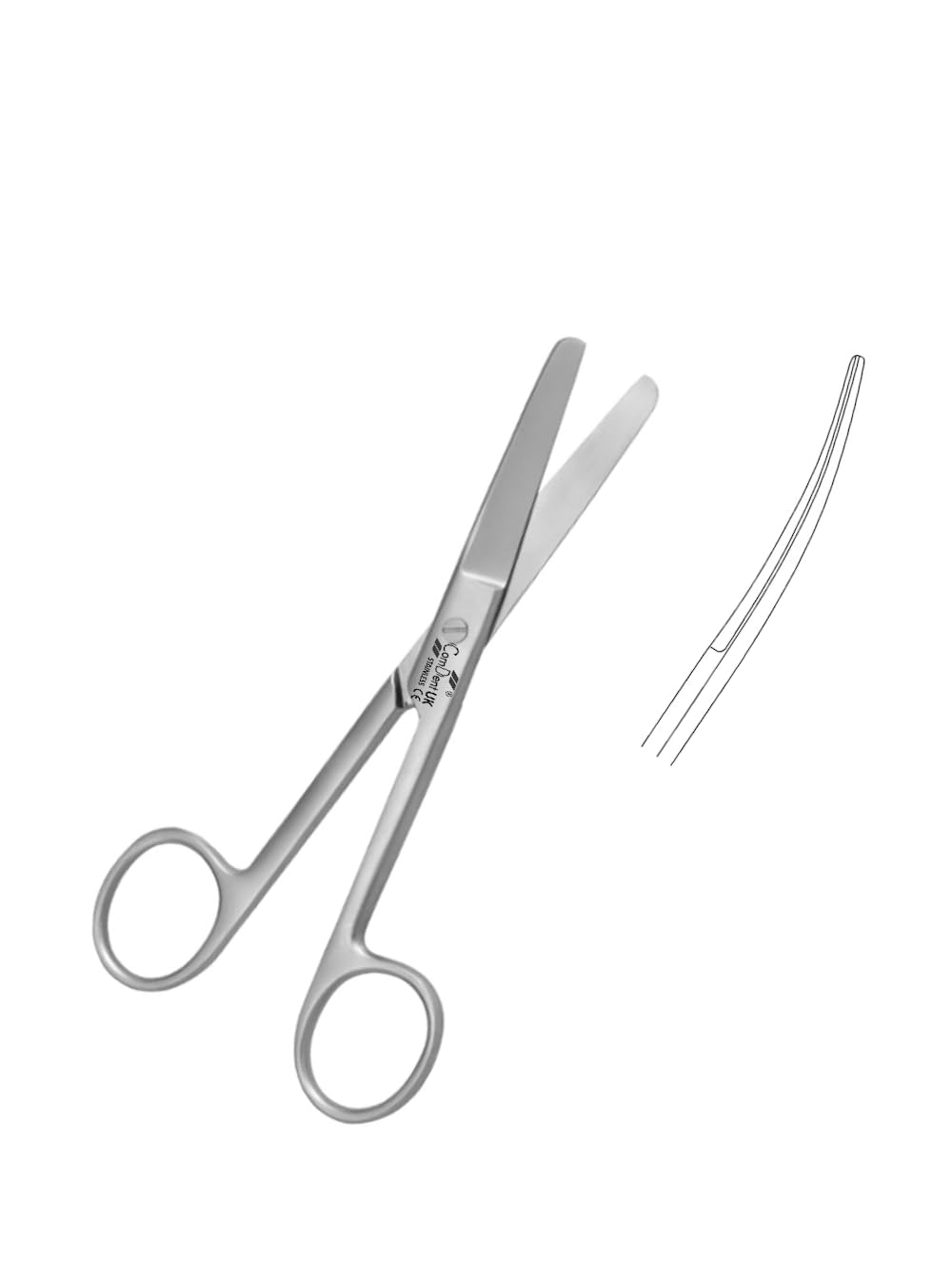 Uni Tools Dressing Scissors 14Cm, First Aid, Vets, Pet Grooming, Nurses, Home Office Use (Blunt Blunt Curved)