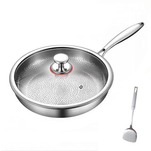 Titanium Hammered Pan Pro with Lid, Titanium Pans for Cooking (XL: 11.81in) [���s�A���i]