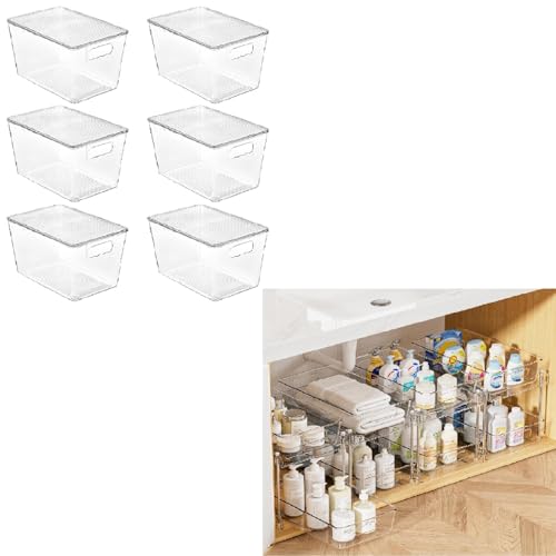 Vtopmart 6 Pack Bins and 4 Pack Under Sink Organizer