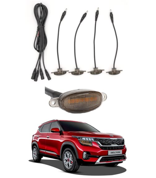 MATIES 4 LED Front Grill Led Lights Amber Lights DRL For Amazon.in Car & Motorbike