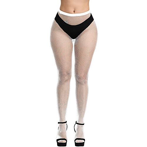 Image of CozyWow Fishnet Tights for Women, High Waist Footed Fishnet Stockings Soft and Stretchy, Womens Patterned Tights 10+ Colors