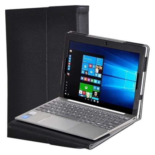 RUIPOCX Ledertasche Kompatibel mit Lenovo Ideapad D330 Hülle D335 Miix320 325 D330-10IGM D330 10,1 Zoll Tablet PC Tastaturabdeckung