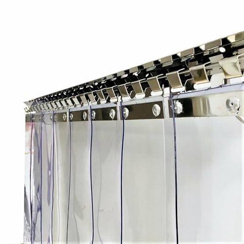 Cortina de tiras de PVC transparente impermeable para puertas de comercio