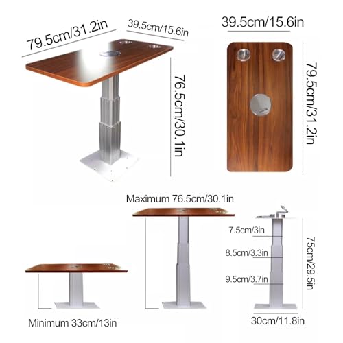 Mesa de pedestal para la galera del barco o salones de autocaravanas con soporte de aluminio 7
