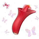 2025 Rose Vibrateirs for Women Today Adult, Rose Viboatorr with Tongue, Women Viboators Toys Powerful 2025 Enhanced Rose Vibratoer Multi-Speed Fake Flower Shape YWJ44 (Red1)
