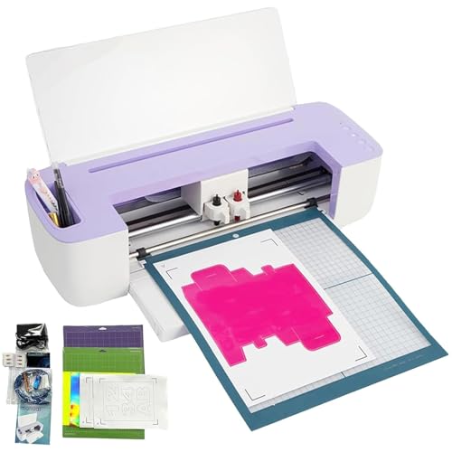 Electric Die Cutting Embossing Machine, 10-300mm/s Speed Automatic Plotter Cutting Machine, ±0.1mm Precise Desktop Craft Machine, High Compatibility for Cardstock Fabric