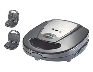 Skyline Slice VTL-888 2 in 1 Non Stick Coating Sandwich Maker with Detachable Plates, Black