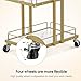 BarberPub Salon Trolley Multi-Functional Salon Cart with 3 Layers Shelves Rolling Cart Manicure Beauty Equipment 2061 (White)