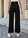 Ecavus Women's Maternity Pants Over Belly Seamless Stretchy Work Pants Dual Length Maternity Wide Leg Pants with Pockets
