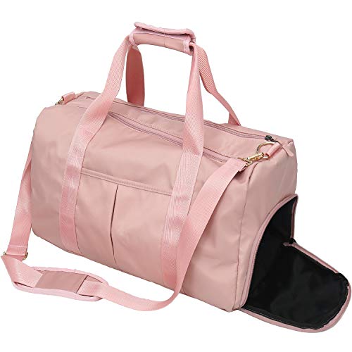 Women Gym Sport Bag with Wet Pocket & Shoes Compartment Waterproof Swim Weekender
