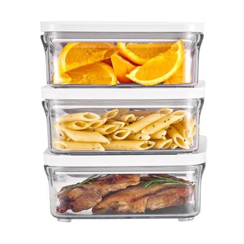 VAKUEN Premium Airtight Food Storage Container. Meal Prep 0.85qt 3pc/Set. 3pcs Container. Patented Double Silicone Lining, 100% Leak Proof, BPA-FREE