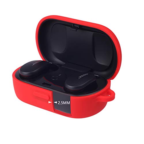 Silicone Case For Bose Quietcomfort Earbuds Case (Not Fit For Bose Sport Earbuds) Bose Quietcomfort Noise Cancelling Case Cover Anti-Fall Earphone Case With Carabiner (Matcha Green) #TOP2