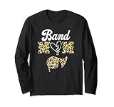 Proud Band Mom Leopard Musical Marching Band French Horn Long Sleeve T-Shirt