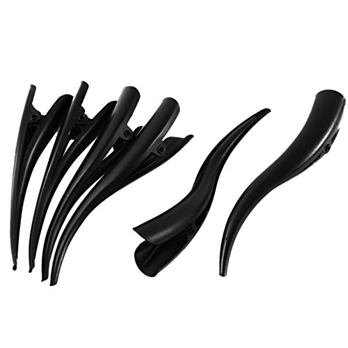 uxcell® Loaded Single Horn Shape Large Beak Hair Clips Alligator Barrette 6 Pcs Black
