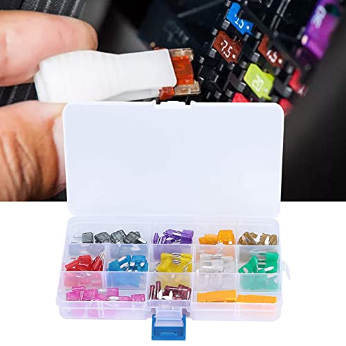 Mini fusíveis de lâmina, inserção de fusível de fácil operação 110 peças tamanhos padrão para circui