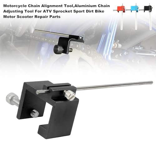 Image of Motorcycle Chain Alignment Tool,Aluminium Chain Adjusting Tool For ATV Sprocket Sport Dirt Bike Motor Scooter Repair Parts-Black