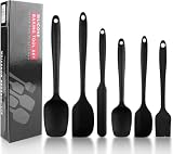 Magrimaxio Set di 6 Spatola Silicone Nero da Cucina utensili Pasticceria