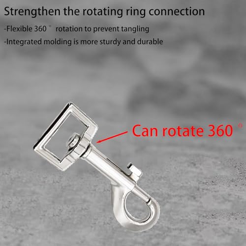 Drehkarabinerhaken für Hundeleinen, 2er Set, Robuste Edelstahl Karabiner, Ideal für Paracord 550 Hundehalsbänder, Mit drehbarem Gelenk