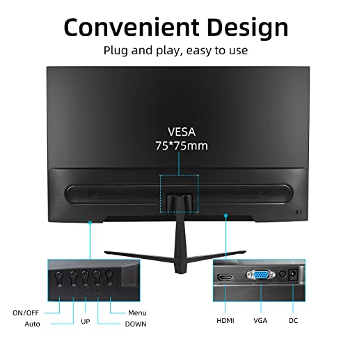 image for ZFTVNIE 24 inch Computer Monitor Full HD 1920 x 1080P Monitor Frameles