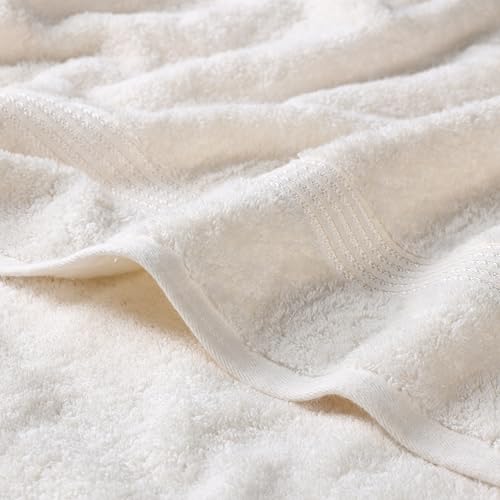 Superior Egyptian Cotton 6-Piece Towel Set, Bathroom Essentials, Towels For Bathroom, Apartment, Airbnb, Guest Bath, Face, Hand, Bath Towels, Washcloths, Absorbent, Fast Drying, Ivory by SUPERIOR - Image 3
