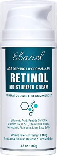 Ebanel 2.5% Retinol Cream for Face Moisturizer with Peptide, Hyaluronic Acid, Anti Aging Wrinkle Night Cream, Skin Tightening Firming Cream for Face and Neck, Minimizes Dark Spot, Age Spot, Acne Scar
