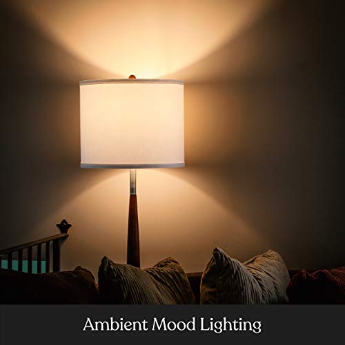 Brightech Lucas Led Floor Lamp, Modern Lamp For Living Rooms & Offices, Great Living Room Décor, Tall Lamp With Drum Shade & Handsome Wood Finish, Bohemian Standing Lamp For Bedroom Reading #TOP2