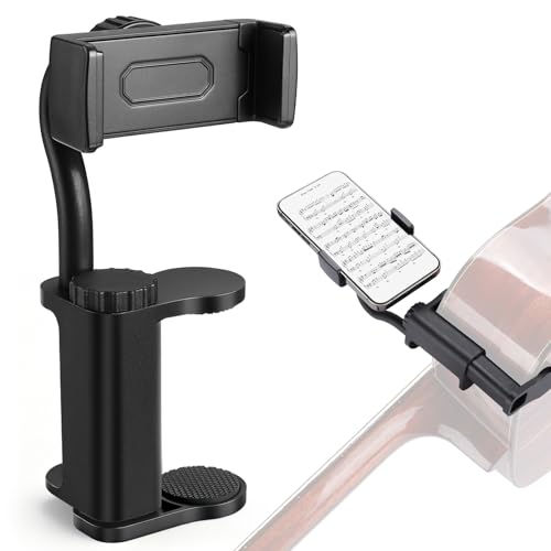 Guitar Phone Holder, 360°Rotatable Guitar Phone Mount, Adjustable for 2.36-4.13in Thick Guitars Ukulele Basses, Universal Smartphones Fits, Ideal for Video Recording, Online Teaching & Live Streaming by Facmogu - Image 8