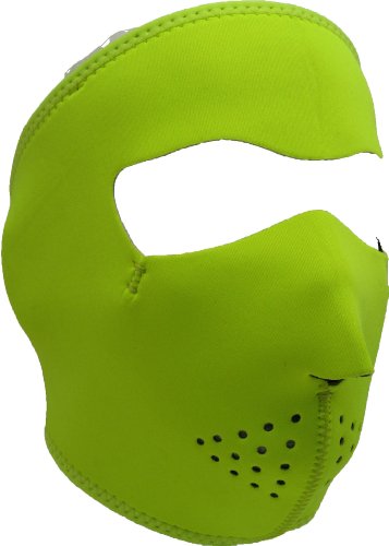 Zanheadgear Neoprene Full Face Mask, High-Visibility Lime