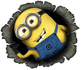 topthaishop 2X Minion Breaking Through Decal Sticker Car Truck Bumper Laptop Love Hug Stick Despicable Me Funny Stuart Bob