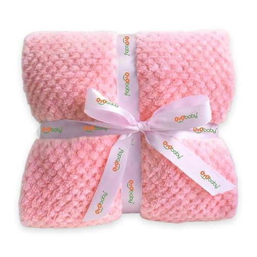 OYO BABY Ultra Soft Fleece Baby Blanket | Warm & Cozy Newborn Blanket for Winter | Reversible Sherpa Baby Wrapper for Infant, Toddler, Boys & Girls (0-24 Months) Baby Pink