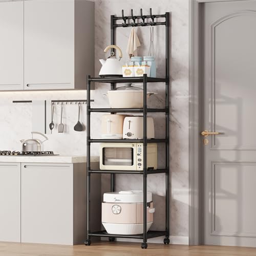 Consejos para Comprar Estantes multiusos los preferidos por los clientes. 48 Estante de Almacenamiento de 5 Niveles,Estantes para Cocina con Ruedas,Estantería de Metal para Almacenamiento,Conector ABS,Estante Organizador Fácil de Montar,Estante...