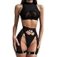 YOMORIO Dessous Damen Sexy, 3-TLG Lingerie Reizwäsche für Frau Bodysuit Unterwäsche Rückenfreies Babydoll Outfit Gürtel Sexy Negligee