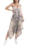 ISQALO 2023 Upgrade Funny Owl Face Casual Sleeveless Dress with Pockets, Summer Dresses for Women, W